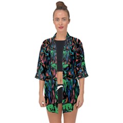 Tree Forest Abstract Forrest Open Front Chiffon Kimono by Pakrebo