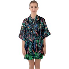 Tree Forest Abstract Forrest Quarter Sleeve Kimono Robe by Pakrebo