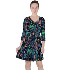 Tree Forest Abstract Forrest Ruffle Dress by Pakrebo