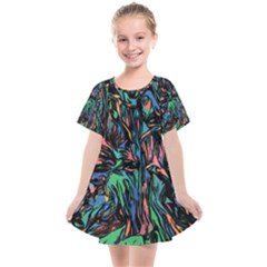 Tree Forest Abstract Forrest Kids  Smock Dress by Pakrebo