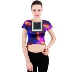 Box Abstract Frame Square Crew Neck Crop Top by Pakrebo