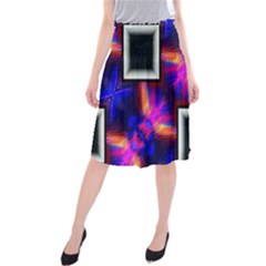 Box Abstract Frame Square Midi Beach Skirt by Pakrebo