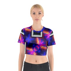 Box Abstract Frame Square Cotton Crop Top by Pakrebo