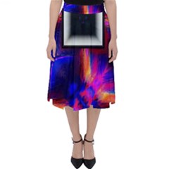 Box Abstract Frame Square Classic Midi Skirt by Pakrebo