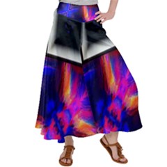 Box Abstract Frame Square Satin Palazzo Pants