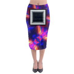 Box Abstract Frame Square Midi Pencil Skirt by Pakrebo