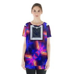 Box Abstract Frame Square Skirt Hem Sports Top by Pakrebo