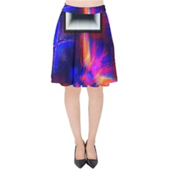 Box Abstract Frame Square Velvet High Waist Skirt by Pakrebo