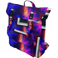 Box Abstract Frame Square Buckle Up Backpack by Pakrebo