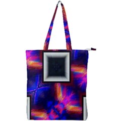 Box Abstract Frame Square Double Zip Up Tote Bag