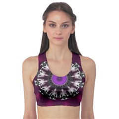 Kaleidoscope Round Circle Geometry Sports Bra by Pakrebo