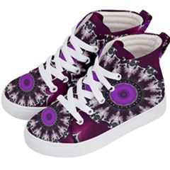 Kaleidoscope Round Circle Geometry Kids  Hi-top Skate Sneakers by Pakrebo