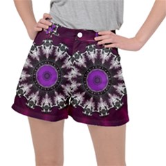 Kaleidoscope Round Circle Geometry Stretch Ripstop Shorts