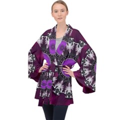 Kaleidoscope Round Circle Geometry Velvet Kimono Robe