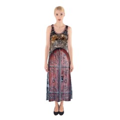 Steampunk Gears Pipes Brass Door Sleeveless Maxi Dress by Pakrebo