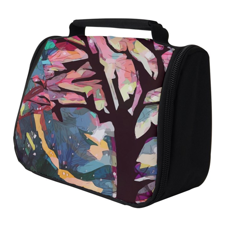 Tree Moon Night Sky Landscape Full Print Travel Pouch (Small)