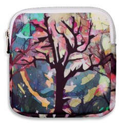 Tree Moon Night Sky Landscape Mini Square Pouch