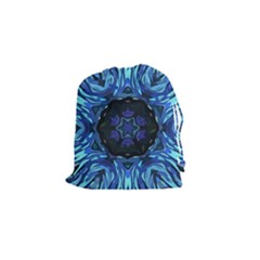 Background Blue Flower Drawstring Pouch (small) by Pakrebo