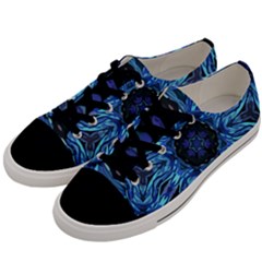 Background Blue Flower Men s Low Top Canvas Sneakers by Pakrebo