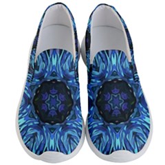 Background Blue Flower Men s Lightweight Slip Ons by Pakrebo