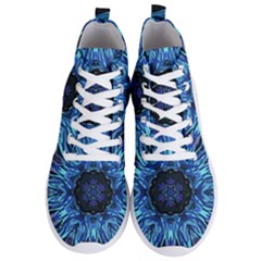 Background Blue Flower Men s Lightweight High Top Sneakers by Pakrebo