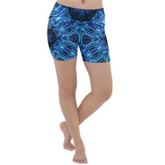 Background Blue Flower Lightweight Velour Yoga Shorts