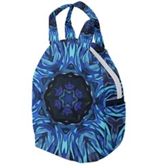 Background Blue Flower Travel Backpacks by Pakrebo