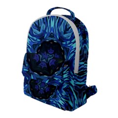 Background Blue Flower Flap Pocket Backpack (large)