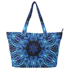 Background Blue Flower Full Print Shoulder Bag