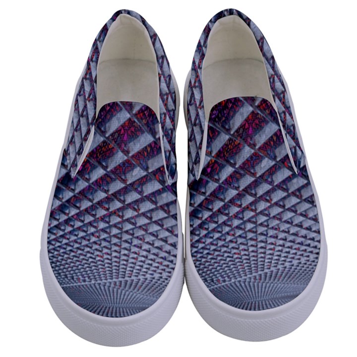 Metal Sci Fi Fantasy Background Kids  Canvas Slip Ons