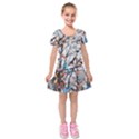 Forest Abstract Artwork Colorful Kids  Short Sleeve Velvet Dress View1