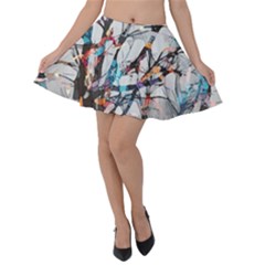 Forest Abstract Artwork Colorful Velvet Skater Skirt by Pakrebo