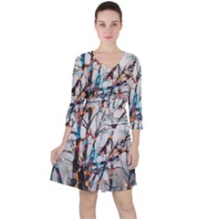 Forest Abstract Artwork Colorful Ruffle Dress by Pakrebo