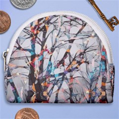 Forest Abstract Artwork Colorful Horseshoe Style Canvas Pouch