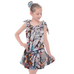 Forest Abstract Artwork Colorful Kids  Tie Up Tunic Dress by Pakrebo