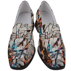 Forest Abstract Artwork Colorful Women s Chunky Heel Loafers