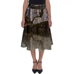 Sea Fortress Lake Reflection Sky Perfect Length Midi Skirt by Pakrebo