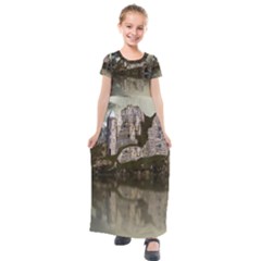 Sea Fortress Lake Reflection Sky Kids  Short Sleeve Maxi Dress by Pakrebo