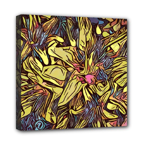 Lilies Abstract Flowers Nature Mini Canvas 8  X 8  (stretched)