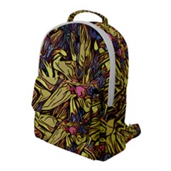 Lilies Abstract Flowers Nature Flap Pocket Backpack (large)