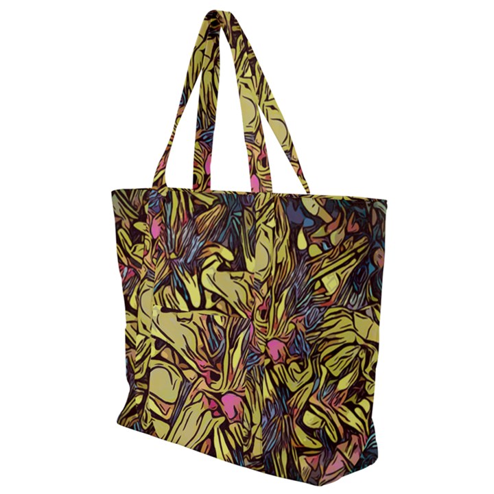 Lilies Abstract Flowers Nature Zip Up Canvas Bag