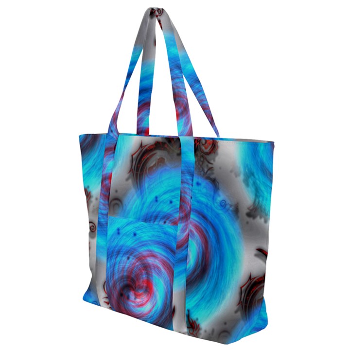 Abstract Kaleidoscope Pattern Zip Up Canvas Bag