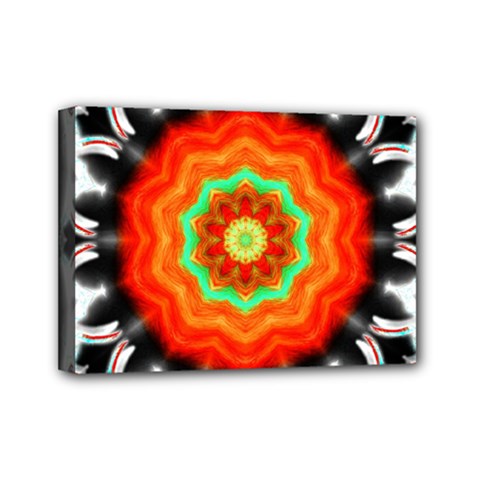 Abstract Kaleidoscope Colored Mini Canvas 7  X 5  (stretched) by Pakrebo