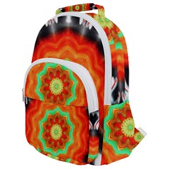 Abstract Kaleidoscope Colored Rounded Multi Pocket Backpack