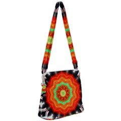 Abstract Kaleidoscope Colored Zipper Messenger Bag