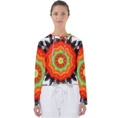 Abstract Kaleidoscope Colored Women s Slouchy Sweat by Pakrebo