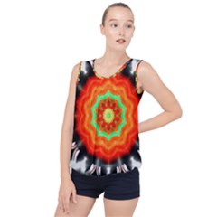 Abstract Kaleidoscope Colored Bubble Hem Chiffon Tank Top by Pakrebo