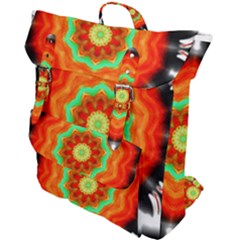 Abstract Kaleidoscope Colored Buckle Up Backpack