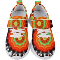 Abstract Kaleidoscope Colored Kids  Velcro Strap Shoes