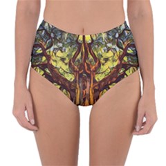 Tree Monster Maestro Landscape Reversible High-waist Bikini Bottoms by Pakrebo